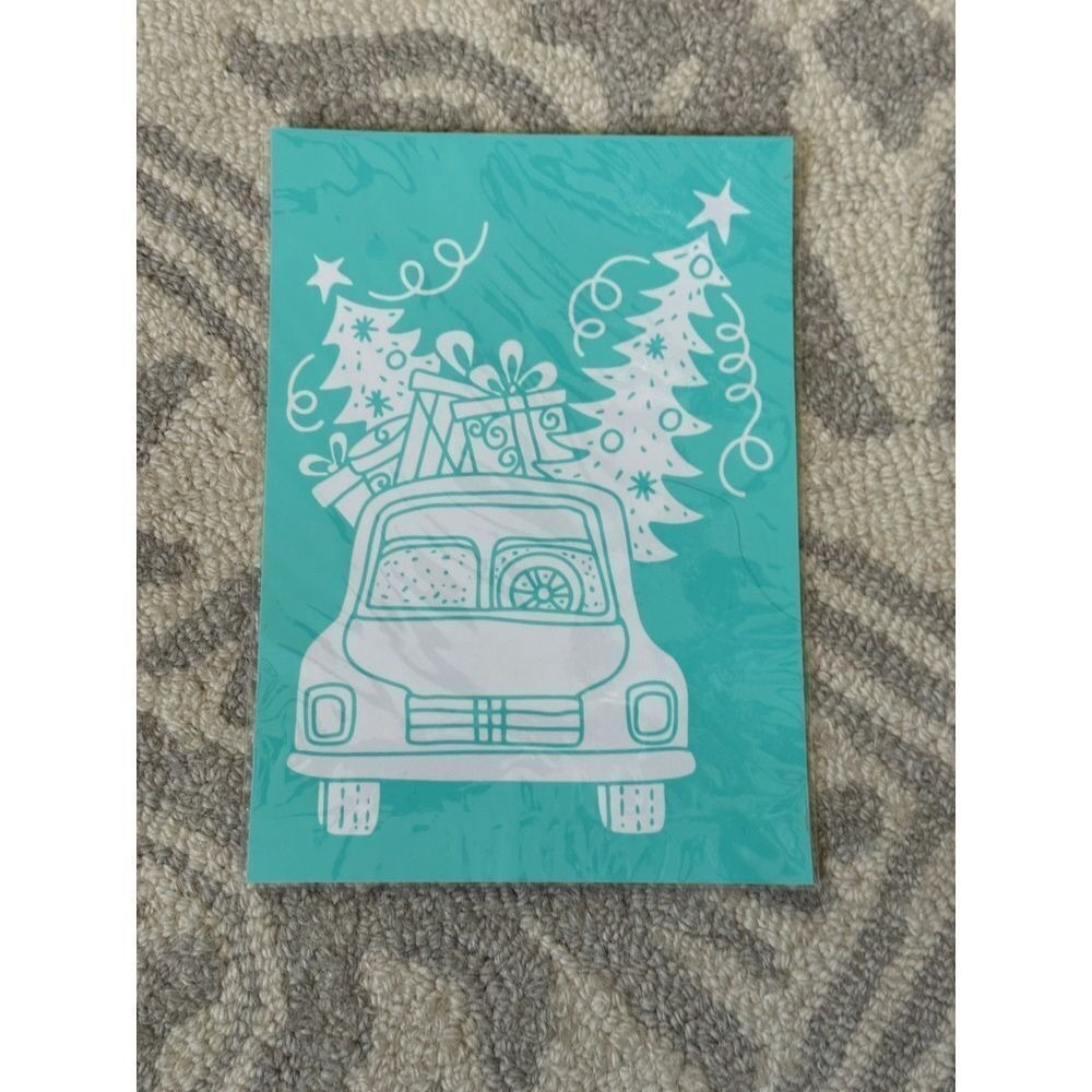 Christmas Car with Tree Silk Screen Stencil Reusable Mesh Transfer Holiday DIY